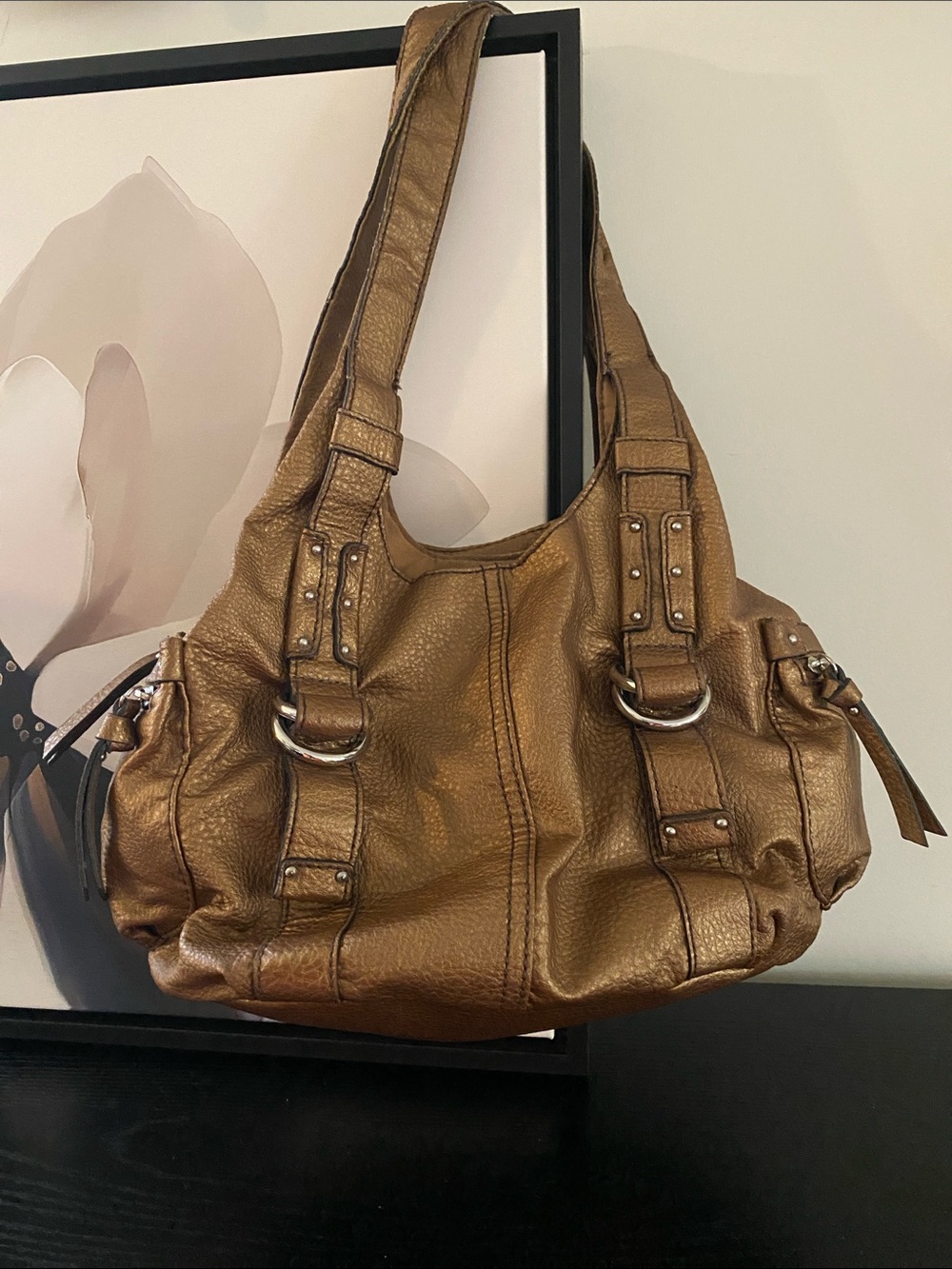 St. John’s Faux Leather Bronze Metallic Hobo Bag